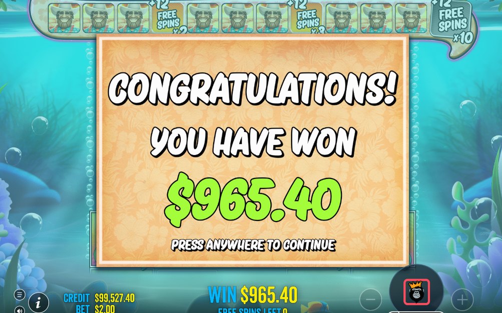 Slutlig vinst i kronor efter Free Spins-rundan